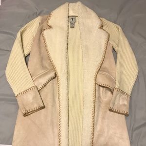 Suede, cream color coat. Brand new!